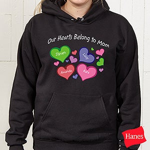 My Heart Belongs To Personalized Black Hooded Sweatshirt