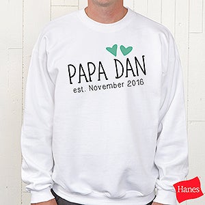 Grandpa Established Personalized Hanes®Sweatshirt