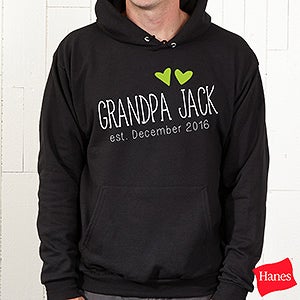 Grandpa Established Personalized Hanes® Hooded Sweatshirt