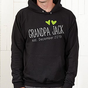 Personalized Apparel For Him - Grandpa Established - Hanes Hooded Sweatshirt - Adult X-Large - Black