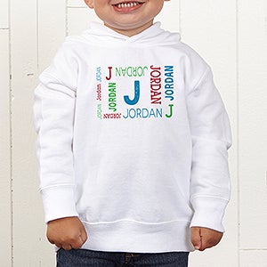 Repeating Name Personalized Toddler Hooded Sweatshirt