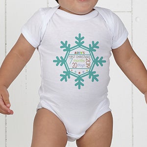 Personalized Baby?s First Christmas Snowflake Bodysuit - Infant 12 Months - Royal Blue