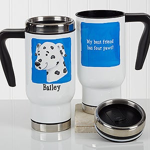 Personalized Pet Commuter Travel Mug - Top Dog