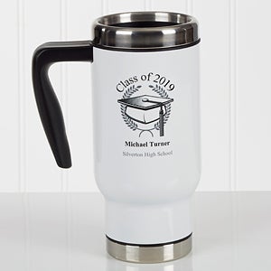 Personalized Commuter Travel Mug - Graduation Cap