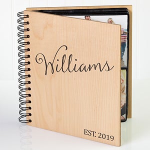 Personalized Wood Photo Album - Family Established