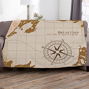 Compass Inspired Graduation Personalized 50x60 Sherpa Blanket