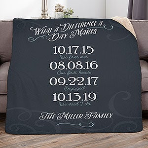 Our Best Days Personalized Family 50x60 Sherpa Blanket