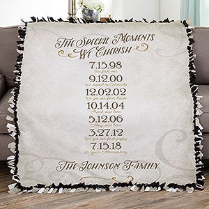 Our Best Days Personalized Family 50x60 Tie Blanket