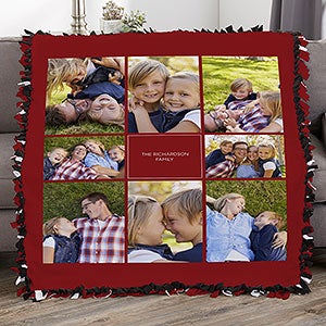 Photomontage Personalized 50x60 Photo Tie Blanket