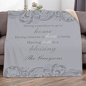 Family Blessings Personalized 60x80 Sherpa Blanket