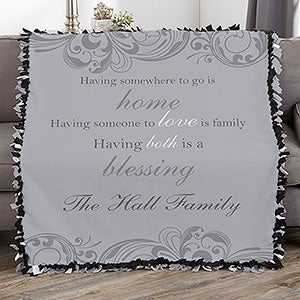 Family Blessings Personalized 50x60 Tie Blanket