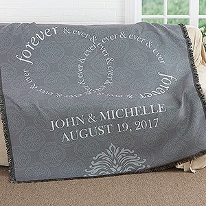 Forever & Ever Personalized Wedding Woven Throw