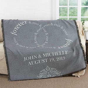 Forever & Ever Personalized Wedding 56x60 Woven Throw