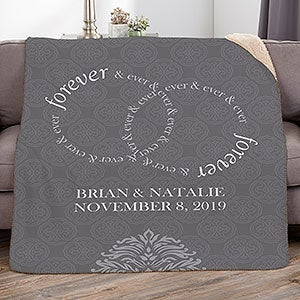 Forever & Ever Personalized Wedding 50x60 Sherpa Blanket