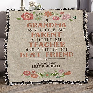 My Grandma, My Friend Personalized 50x60 Tie Blanket