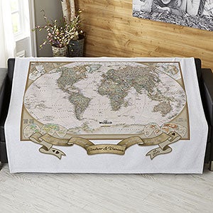 Romantic Travels National Geographic World Map 50x60 Sweatshirt Blanket