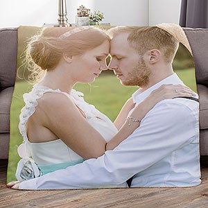 Wedding Photo Personalized 50x60 Sherpa Blanket