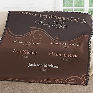 My Grandkids Personalized Woven Throw