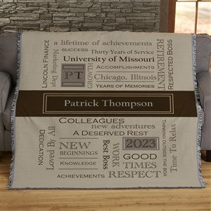 Retirement Personalized 56x60 Woven Throw