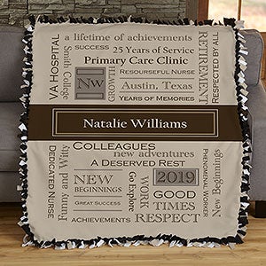 Retirement Personalized 50x60 Tie Blanket