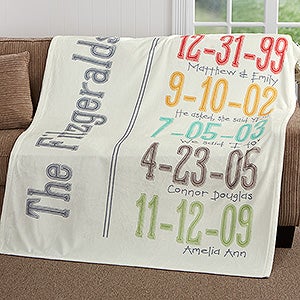 Milestone Dates Personalized 50x60 Fleece Blanket