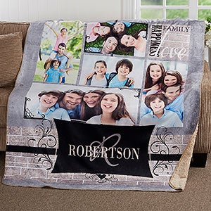 Family Photo Memories 60x80 Sherpa Photo Blanket