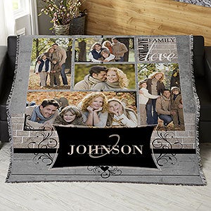 Family Photo Memories 56x60 Woven Throw Photo Blanket