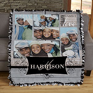 Family Photo Memories 50x60 Tie Photo Blanket