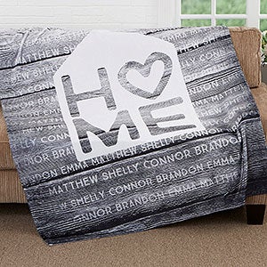 Home is Love 60x80 Personalized Fleece Blanket