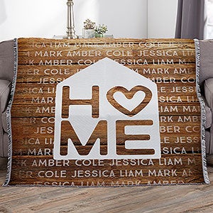 Home Is Love Personalized 56x60 Woven Throw