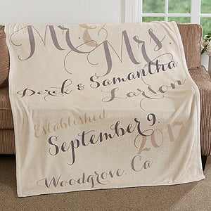 Mr. & Mrs. Personalized 50x60 Fleece Blanket