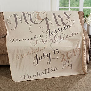 Mr & Mrs Personalized 50x60 Sherpa Blanket