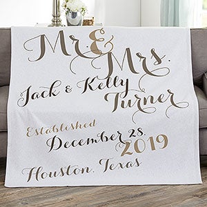 Mr & Mrs Personalized 50x60 Sweatshirt Blanket