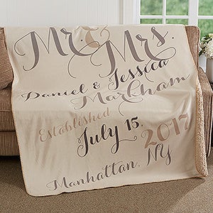 Mr. & Mrs. Personalized Premium 50x60 Sherpa Blanket