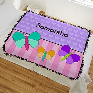 Personalized 50x60 Tie Blanket For Girls