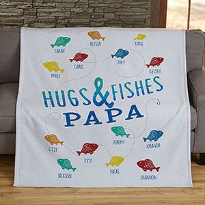 Hugs & Fishes Personalized 50x60 Sweatshirt Blanket