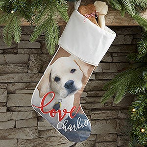 Holiday Memories Ivory Photo Christmas Stocking