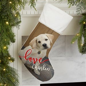 Holiday Photo Memories Personalized Ivory Christmas Stocking