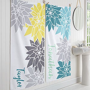 Mod Floral Personalized Bath Towel