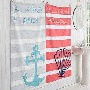 Personalized Nautical Bath Towel