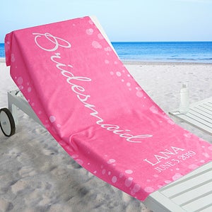 Personalized Beach Wedding Party Beach Towel - Bridal Brigade