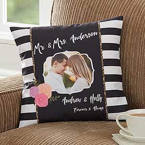 Modern Chic Personalized 14 Throw Pillow