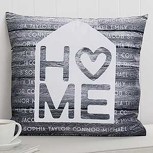 Home Is Love Personalized 18 Throw Pillow