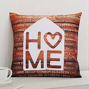 Home Is Love Personalized 14 Throw Pillow