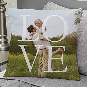 Personalized LOVE Photo Throw Pillow - 18