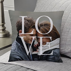 Personalized 14 Photo Throw Pillow - LOVE