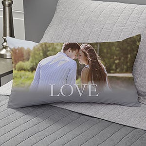 Personalized Lumbar Throw Pillow - LOVE Photo