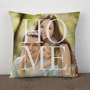 Personalized HOME 14 Photo Throw Pillow