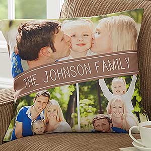 Family Photo Collage Personalized 18 Throw Pillow