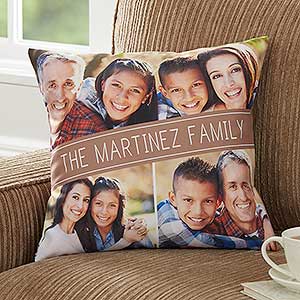 Family Photo Collage Personalized 14 Throw Pillow